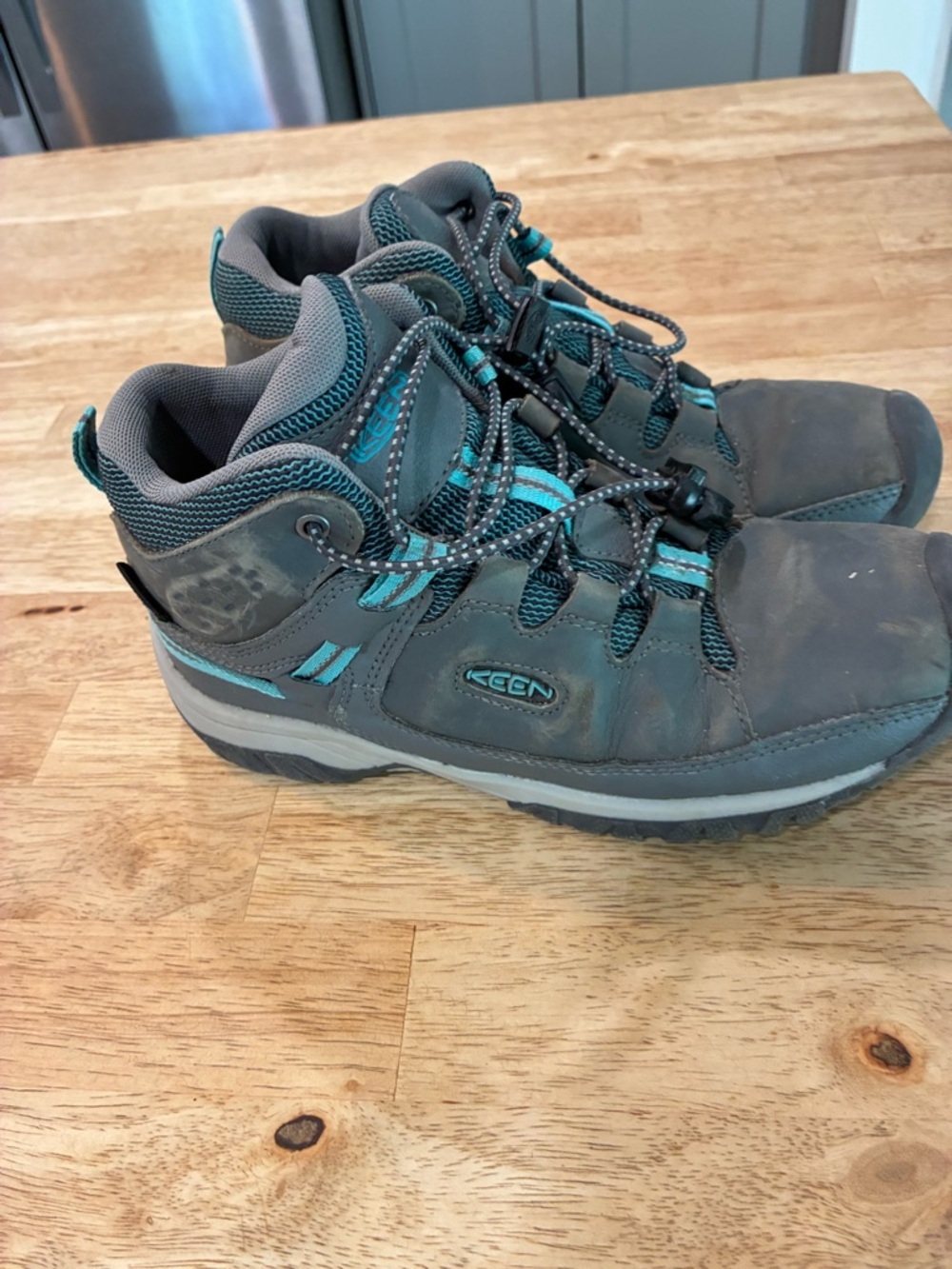 Keen Targhee Mid Waterproof Hiking Boots Gray 1026301 (GS) Youth Big Kids' 3 V